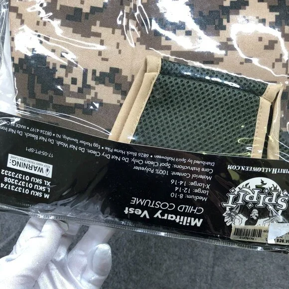 Spirit Halloween Kids M 8-10 Military Costume Vest Special Ops Soldier Army‎ - Picture 6 of 7